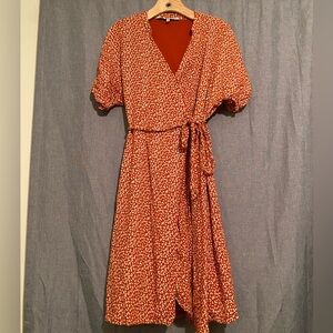 Orange Wrap Dress